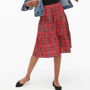 J. Crew Factory NWT Three Tier Tartan Plaid Skirt SIZE Medium Petite